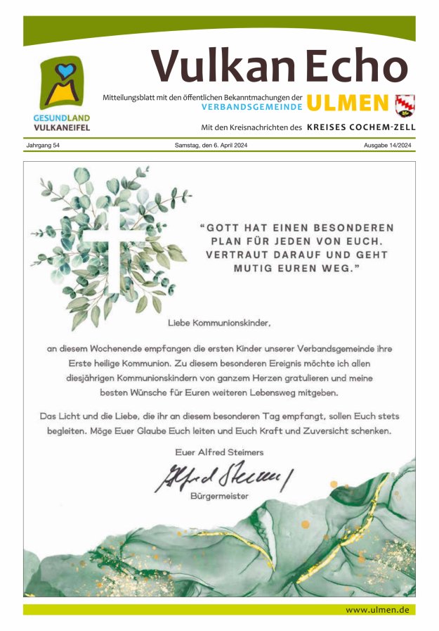 Vulkan Echo VG Ulmen Titelblatt 14/2024