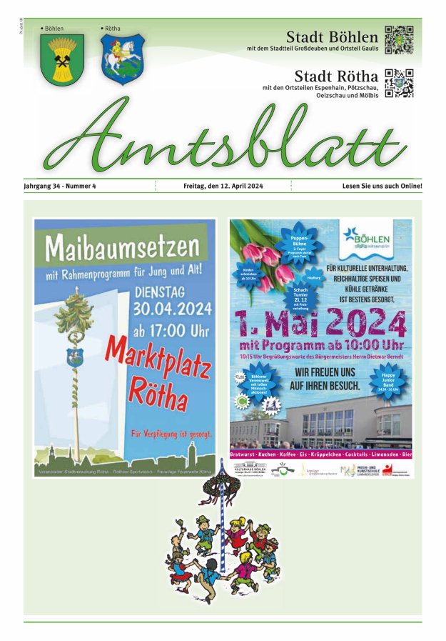 Amtsblatt der Stadt Böhlen Titelblatt 04/2024