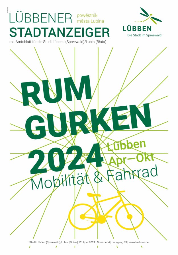 Lübbener Stadtanzeiger mit Amtsblatt für die Stadt Lübben (Spreewald) Titelblatt 04/2024