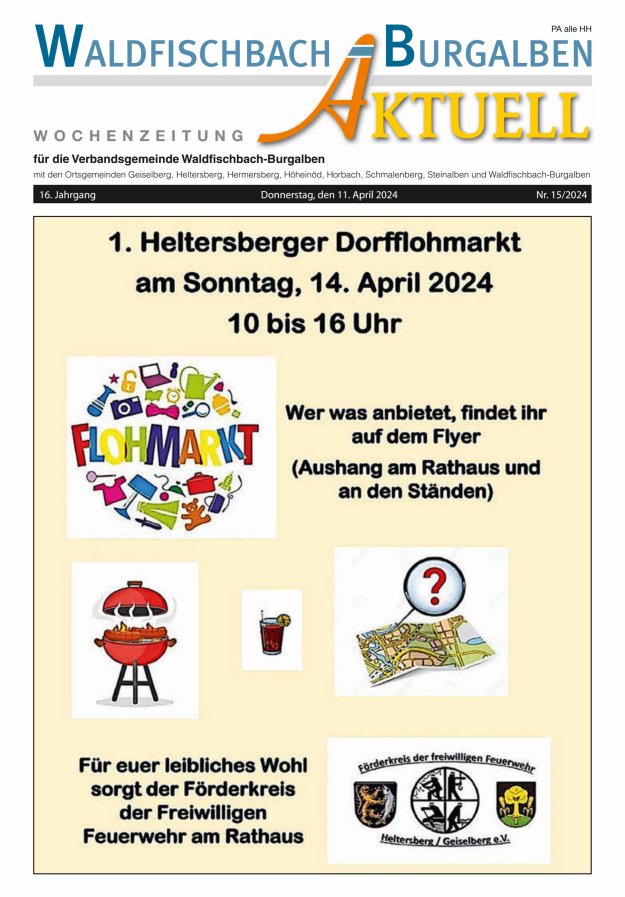 Amtsblatt der Verbandsgemeinde Waldfischbach-Burgalben Titelblatt 15/2024