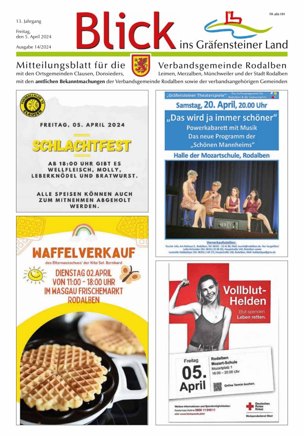 Blick ins Gräfensteiner Land VG Rodalben Titelblatt 14/2024