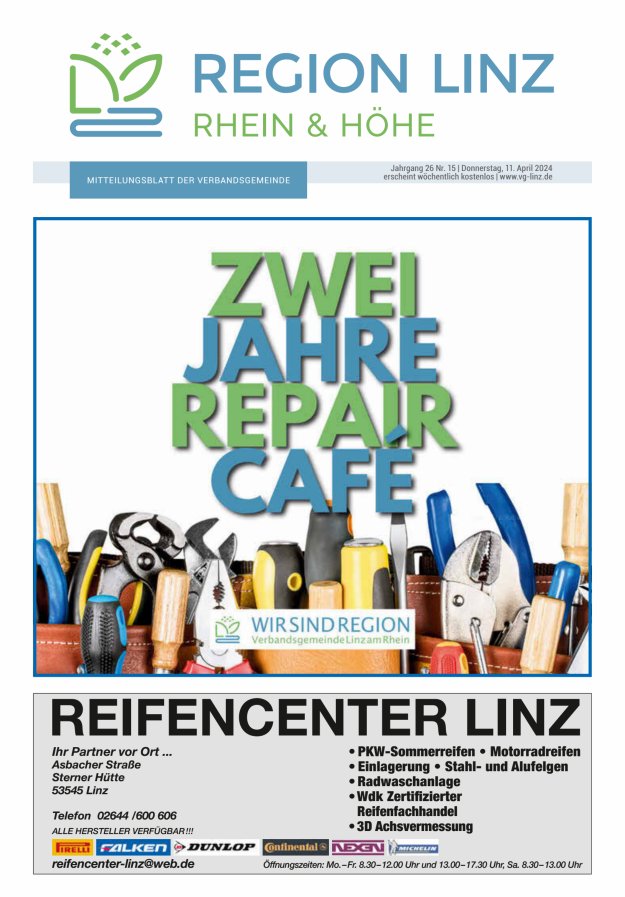 Unsere Verbandsgemeinde Linz am Rhein Titelblatt 15/2024