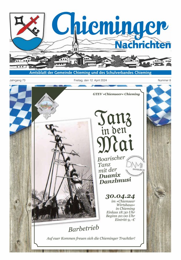 Chieminger Nachrichten Titelblatt 08/2024