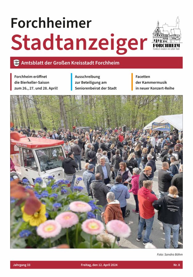 Forchheimer Stadtanzeiger Titelblatt 08/2024