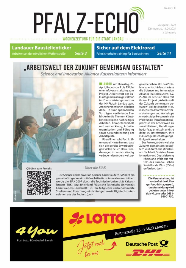 Pfalz-Echo Titelblatt 15/2024