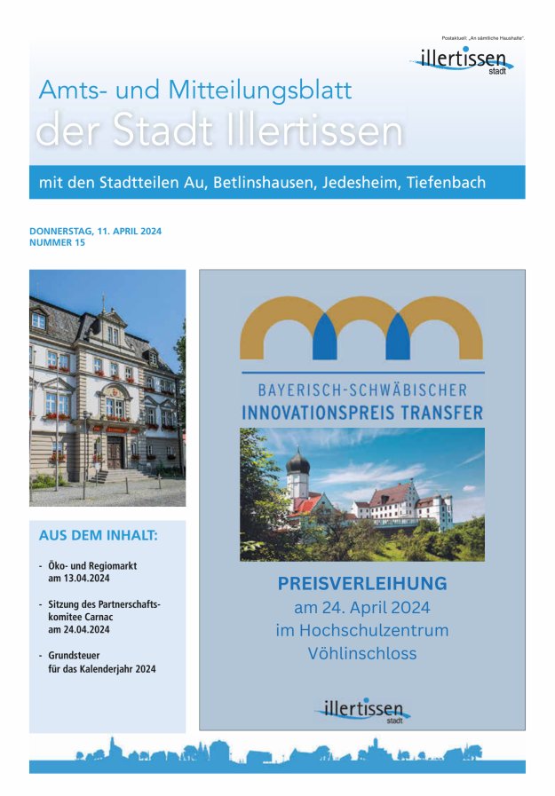 Amts- und Mitteilungsblatt Stadt Illertissen Titelblatt 15/2024