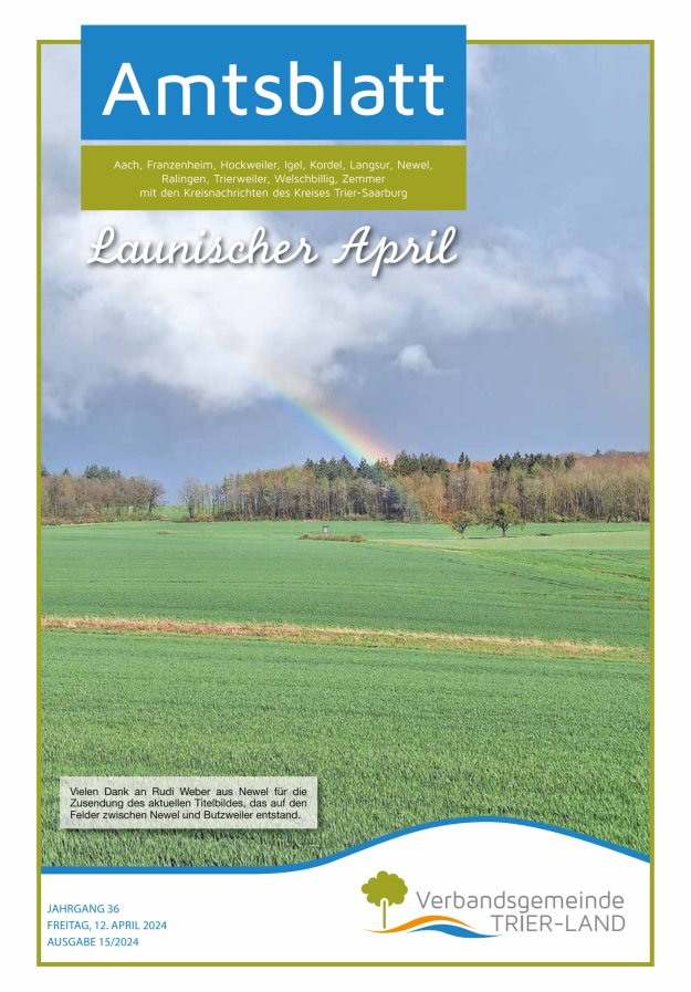 Amtsblatt VG Trier-Land Titelblatt 15/2024