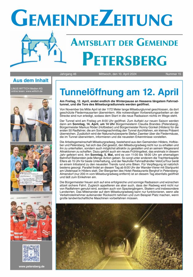 Amtsblatt Blickpunkt Petersberg Titelblatt 15/2024