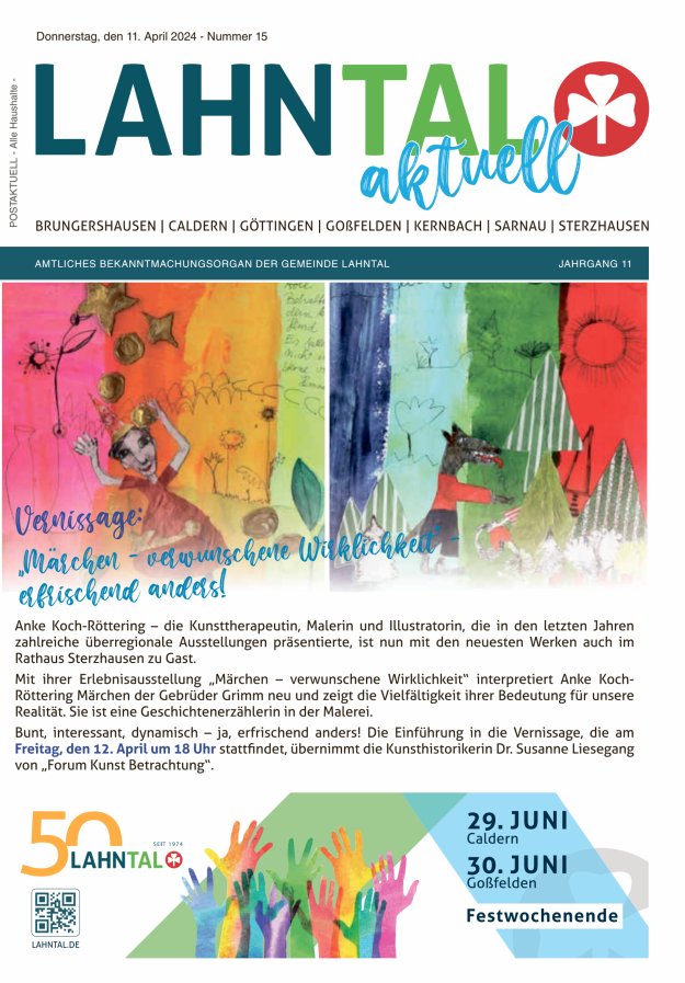 Amtliches Bekanntmachungsorgan der Gemeinde Lahntal Titelblatt 15/2024