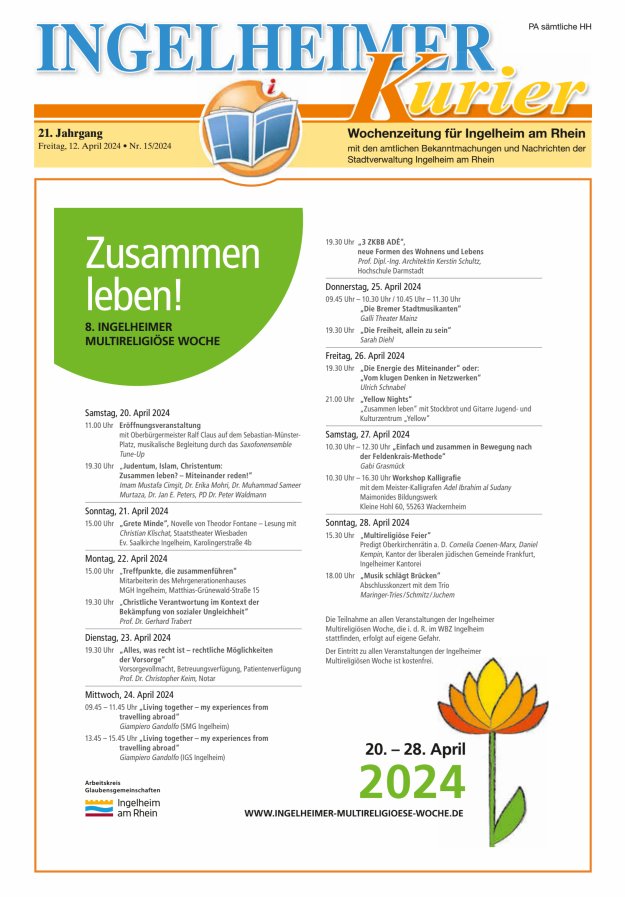 Ingelheimer Kurier Titelblatt 15/2024