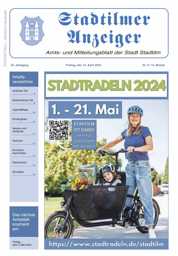 Stadtilmer Anzeiger Titelblatt 04/2024