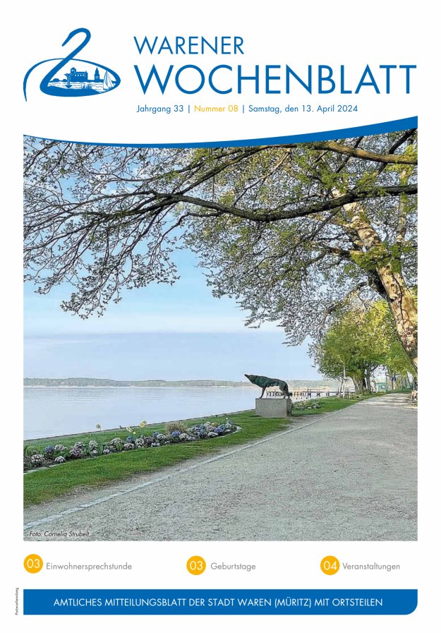 Warener Wochenblatt Titelblatt 08/2024