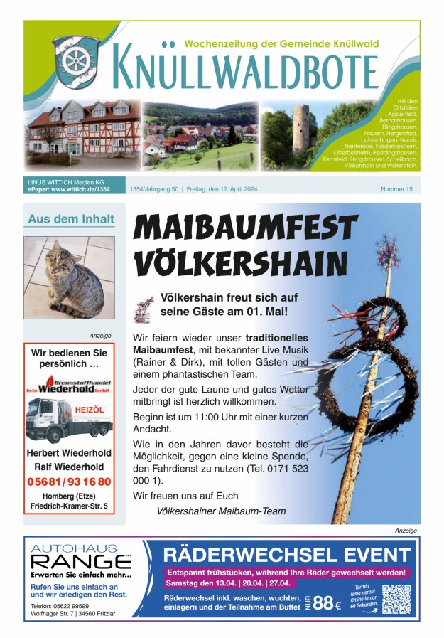 Knüllwaldbote Titelblatt 15/2024