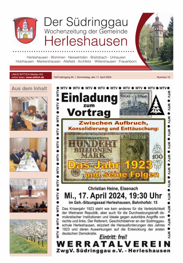 Der Südringgau Titelblatt 15/2024