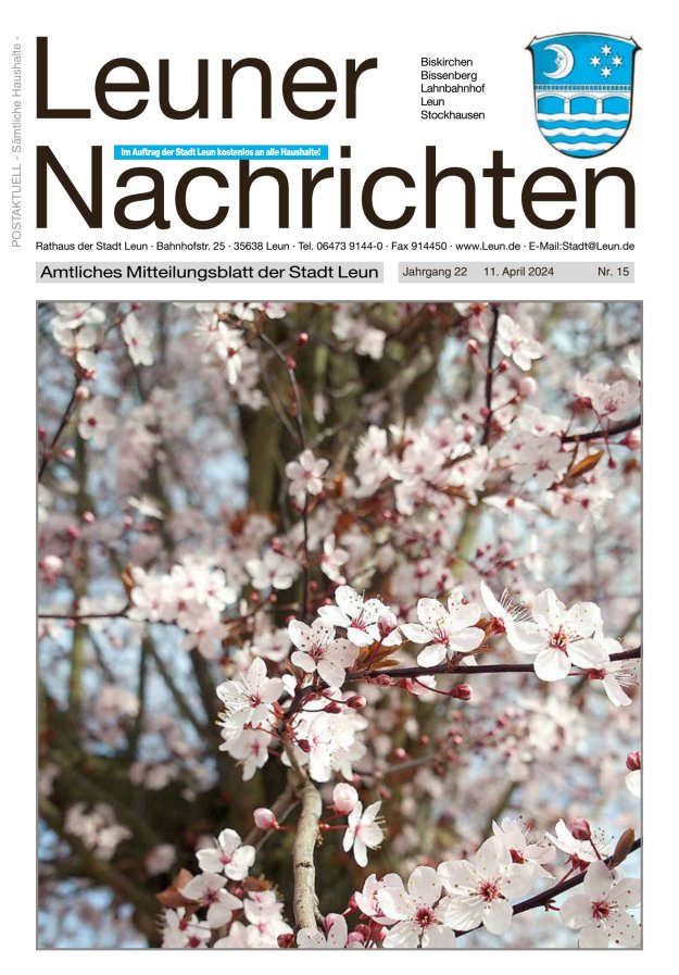 Leuner Nachrichten Titelblatt 15/2024
