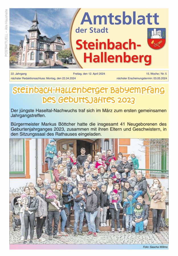 Amtsblatt der Stadt Steinbach-Hallenberg Titelblatt 05/2024