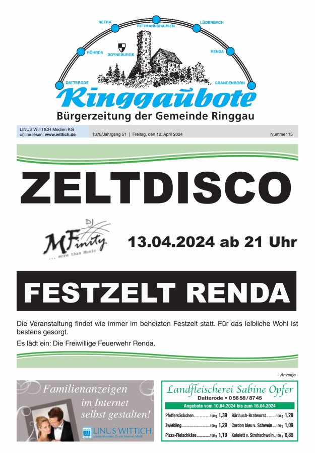 Ringgaubote Titelblatt 15/2024