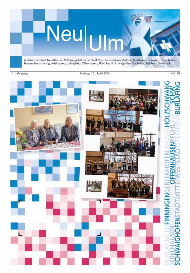 Amtsblatt der Stadt Neu-Ulm und Mitteilungsblatt für die Stadt Neu-Ulm Titelblatt 15/2024