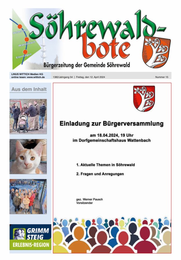Söhrewaldbote Titelblatt 15/2024