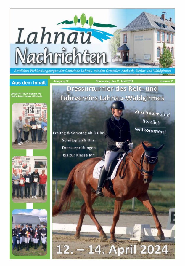 Lahnau Nachrichten Titelblatt 15/2024