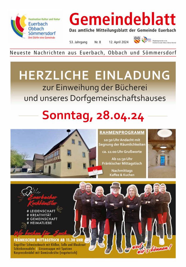Gemeindeblatt der Gemeinde Euerbach Titelblatt 08/2024