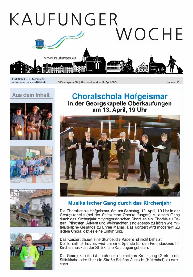 Kaufunger Woche Titelblatt 15/2024