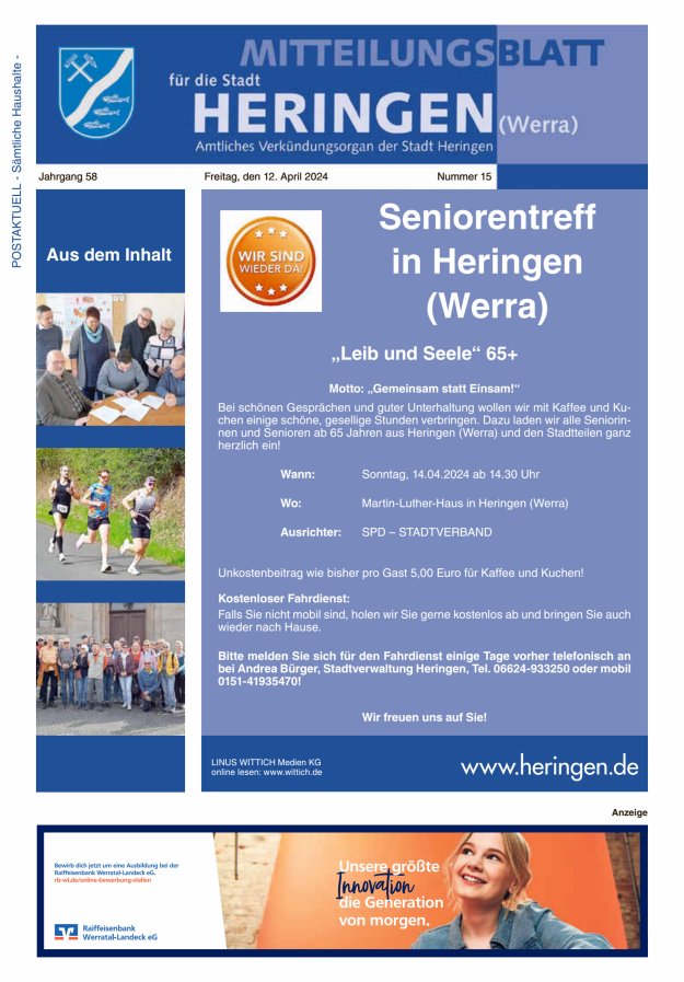Mitteilungsblatt Heringen Titelblatt 15/2024