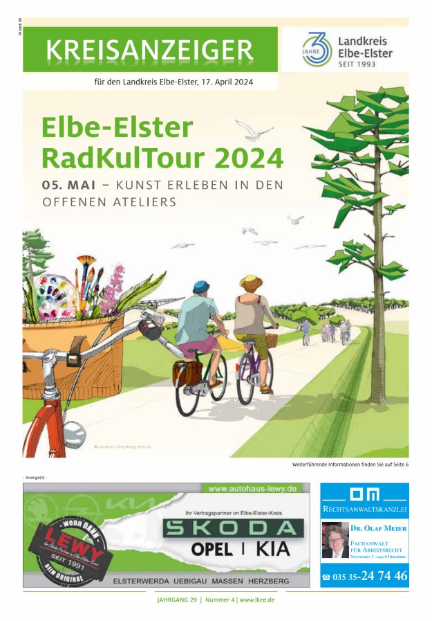 Kreisanzeiger für den Landkreis Elbe-Elster Titelblatt 04/2024