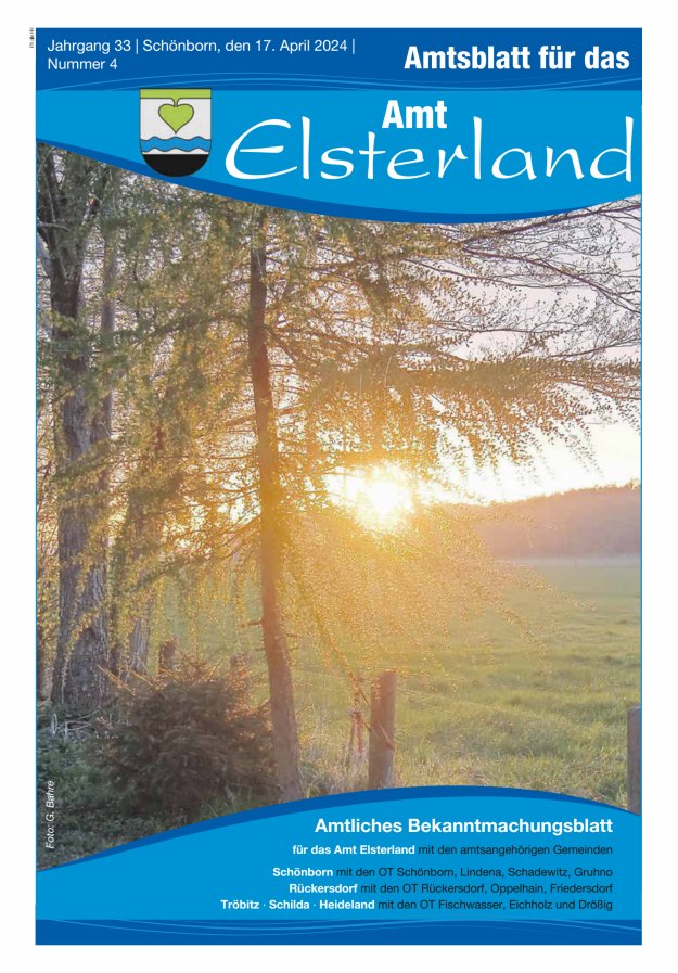Amtsblatt für das Amt Elsterland Titelblatt 04/2024
