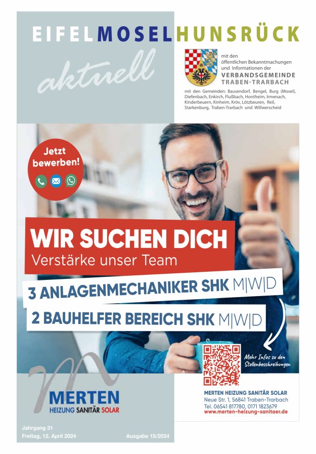 Eifel-Mosel-Hunsrück aktuell VG Traben-Trarbach Titelblatt 15/2024