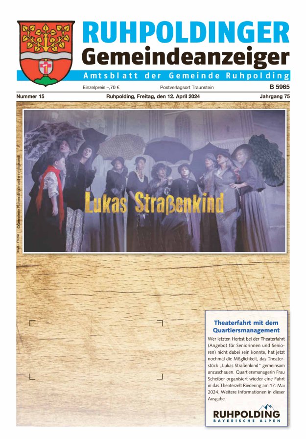 Ruhpoldinger Gemeindeanzeiger Titelblatt 15/2024