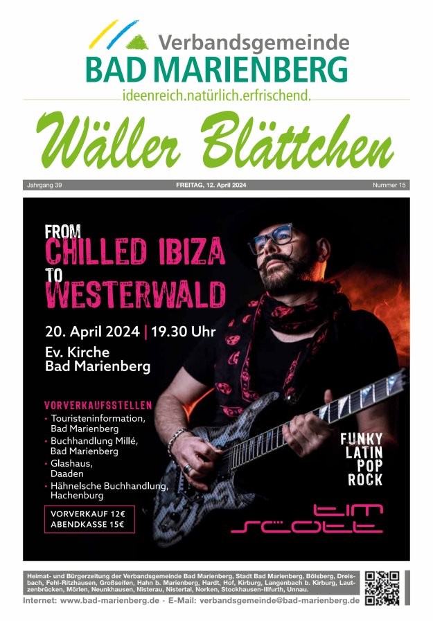 Wäller Blättchen - Verbandsgemeinde Bad Marienberg Titelblatt 15/2024