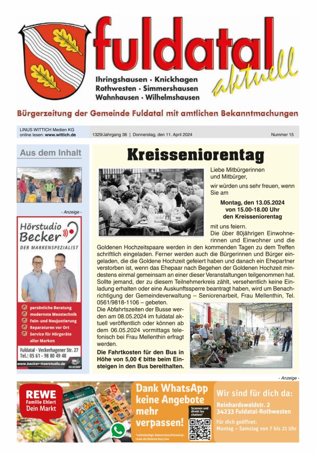 Fuldatal aktuell Titelblatt 15/2024