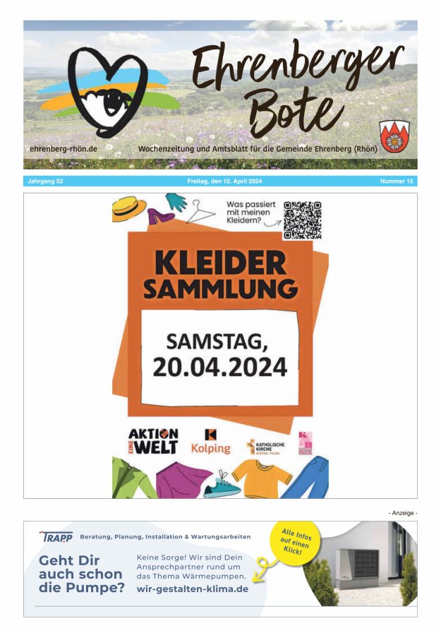 Ehrenberger Bote Titelblatt 15/2024