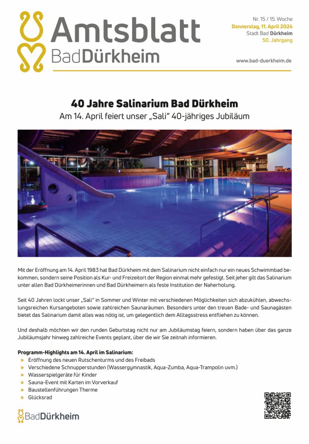 Bad Dürkheimer Woche Titelblatt 15/2024
