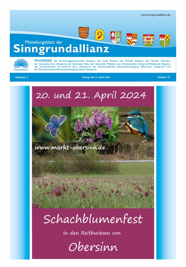 Mitteilungsblatt der Sinngrundallianz Titelblatt 15/2024