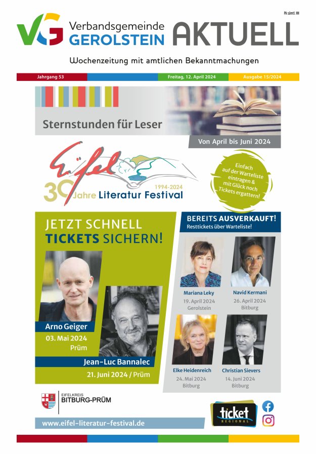 Verbandsgemeinde Gerolstein aktuell Titelblatt 15/2024