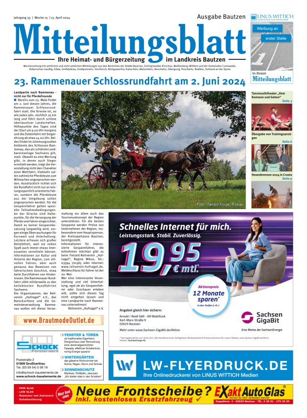 Mitteilungsblatt LK Bautzen Ausgabe Bautzen Titelblatt 14/2024