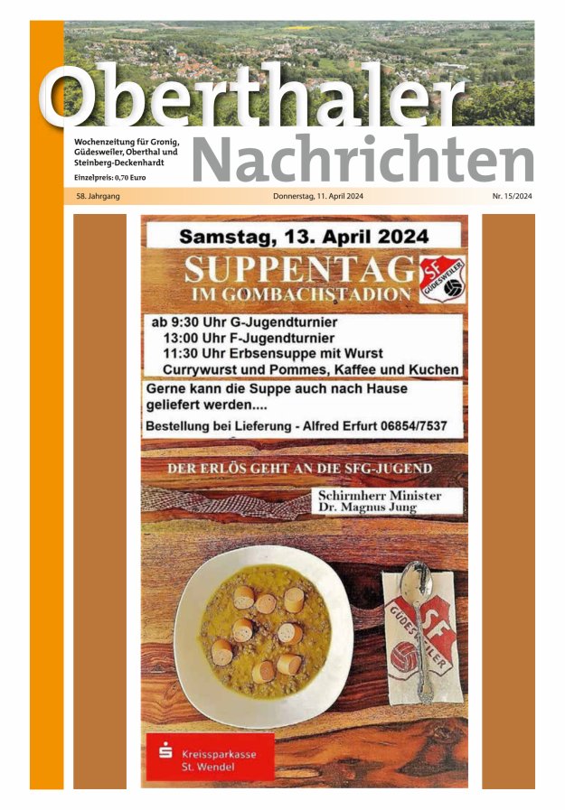 Oberthaler Nachrichten Titelblatt 15/2024