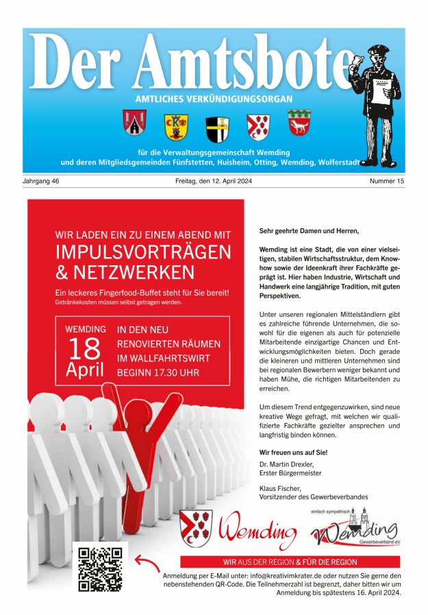 Der Amtsbote - Wemding Verwaltungsgemeinschaft Titelblatt 15/2024