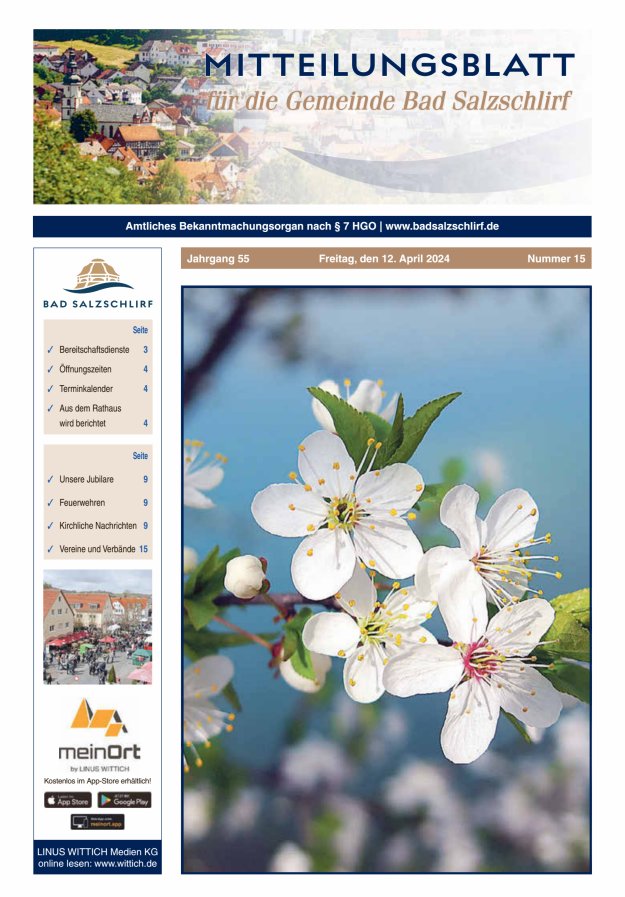 Amtliches Bekanntmachungsorgan der Gemeinde Bad Salzschlirf Titelblatt 15/2024