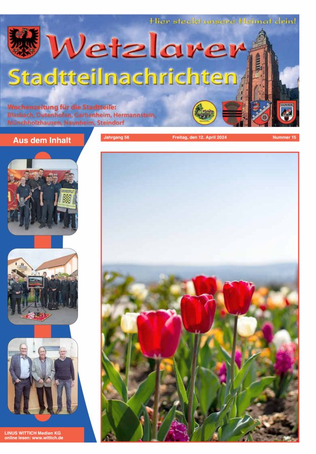 Wetzlarer Stadtteilnachrichten Titelblatt 15/2024