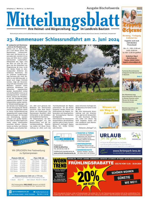Mitteilungsblatt LK Bautzen Ausgabe Bischofswerda Titelblatt 14/2024
