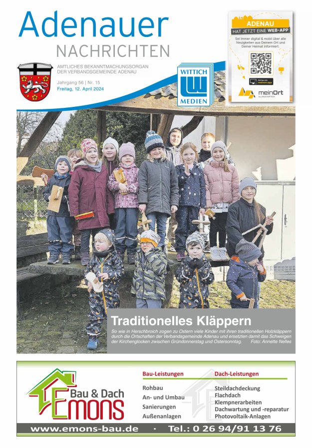 Adenauer Nachrichten Titelblatt 15/2024