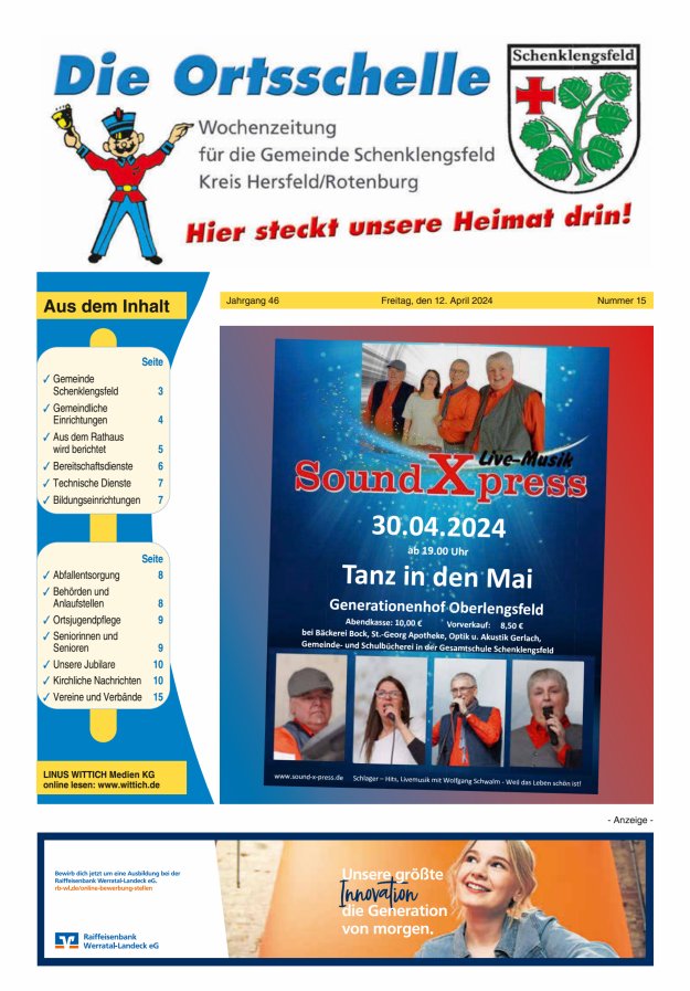 Die Ortsschelle Titelblatt 15/2024