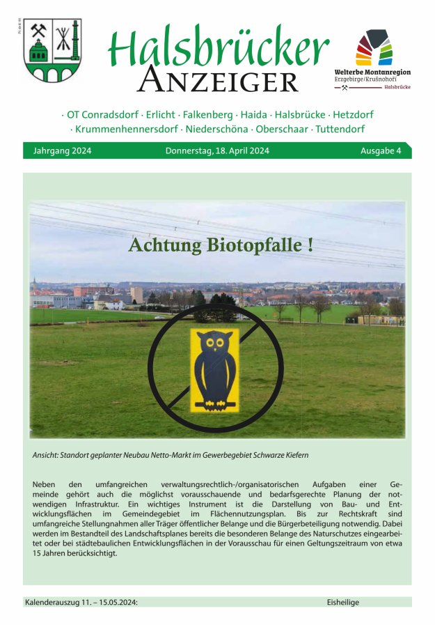 Halsbrücker Anzeiger Titelblatt 04/2024