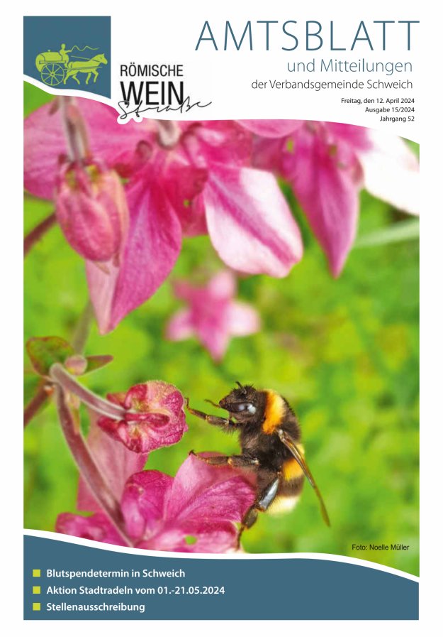 Amtsblatt VG Schweich Titelblatt 15/2024