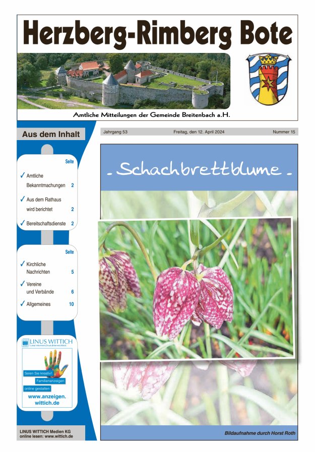 Herzberg-Rimberg Bote Titelblatt 15/2024
