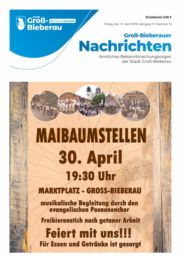 Groß-Bieberauer Nachrichten Titelblatt 15/2024