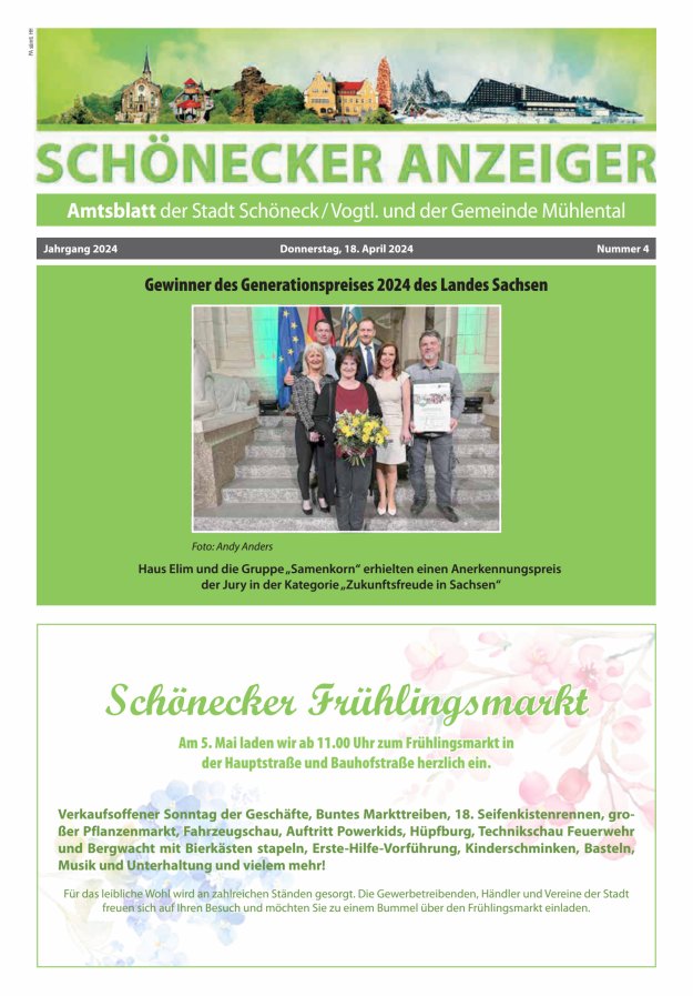 Schönecker Anzeiger Titelblatt 04/2024